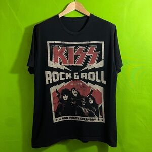 KISS Rock and Roll All Nite Graphic T Shirt Men Large Black 2014 Tour